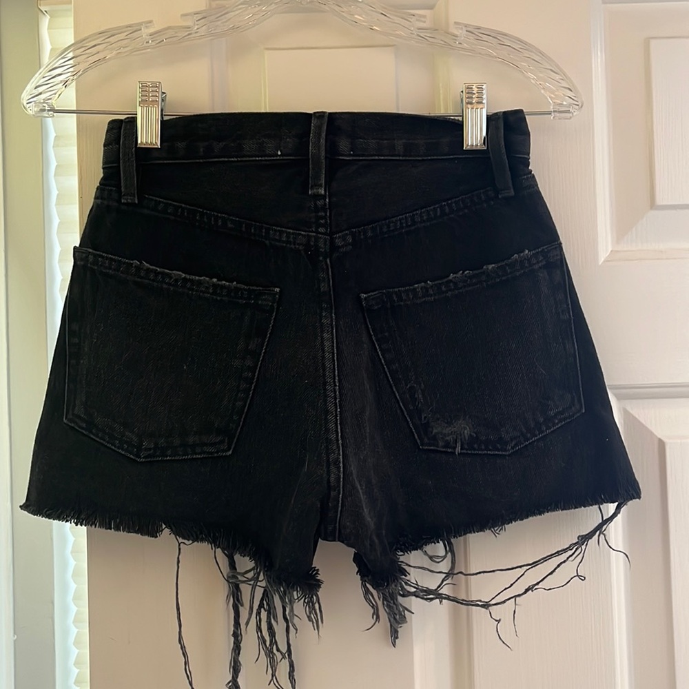 $210 FRAME Size 24 Le Original Distressed Raw Hem Jean Denim Shorts EUC - Picture 10 of 12